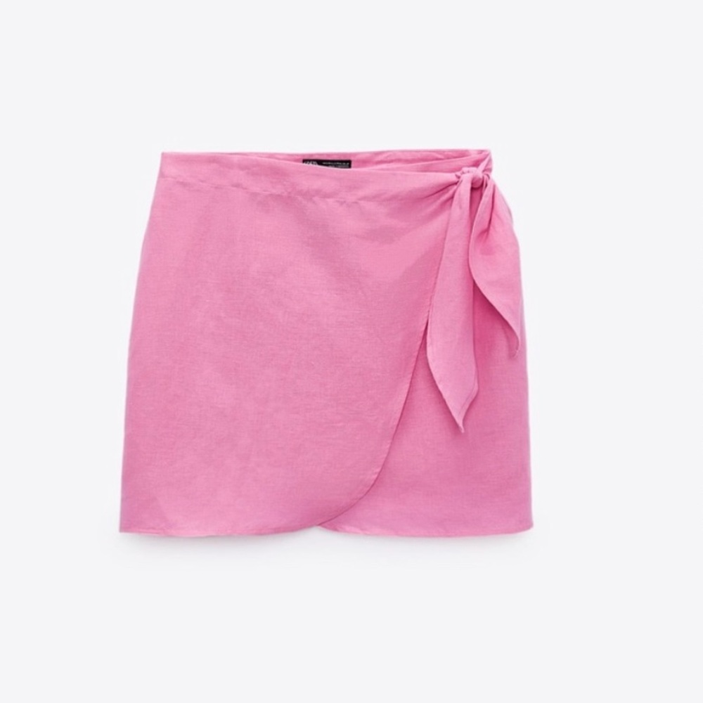 Zara pink tie skirt
